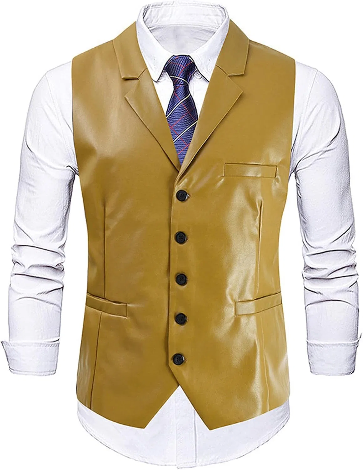 Мужской топ-безрукавка Slim Fit, рифленый, желтый — фото 3