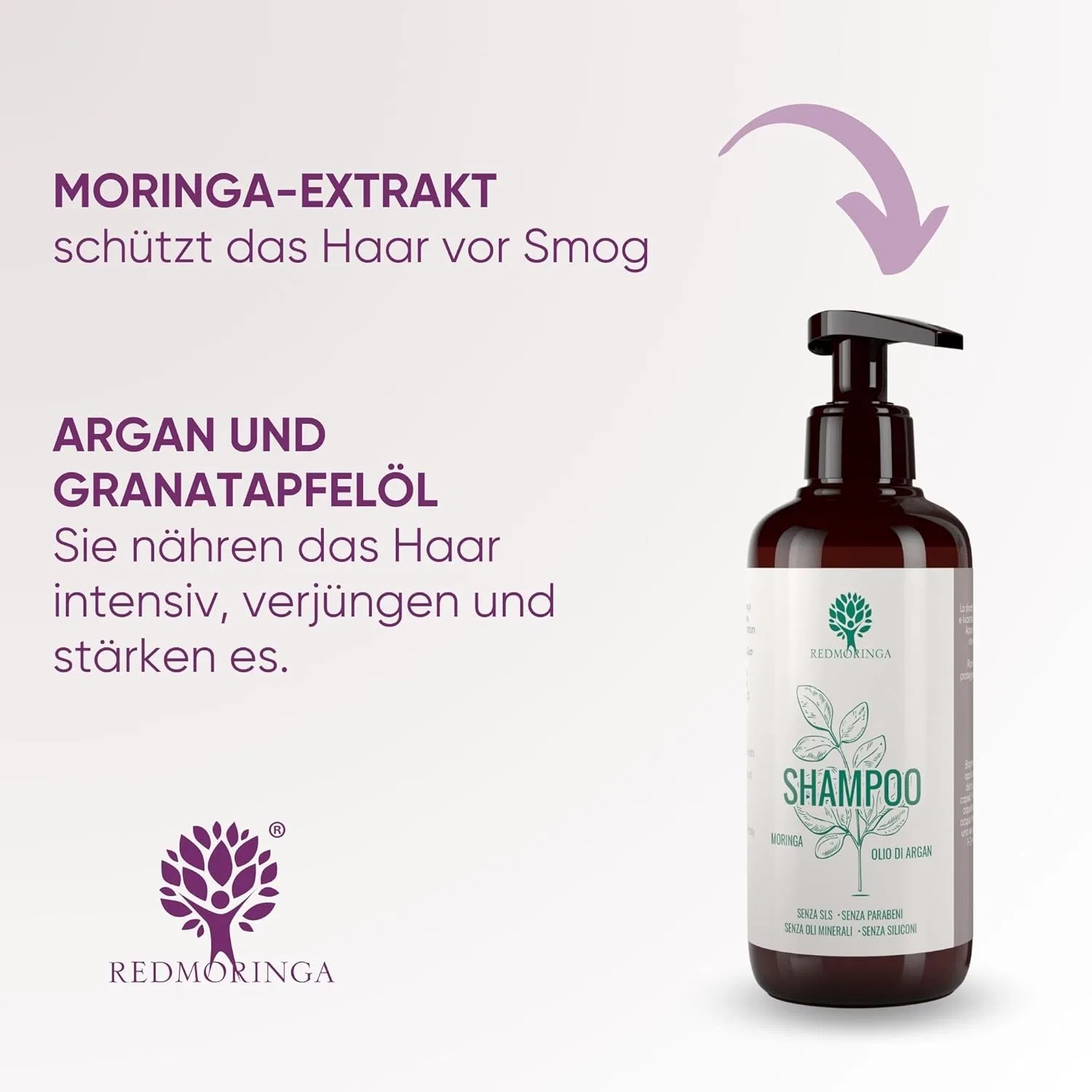 Шампунь RedMoringa Anti-Pollution с морингой и аргановым маслом Redmoringa, Fight Pollution — фото 4