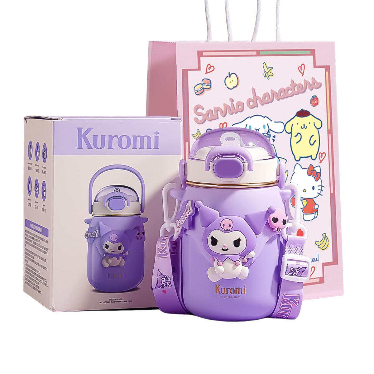 

Бутылка для воды Cinnamoroll/Kuromi/My Melody Collection Big Belly 700ML Sanrio, Kuromi