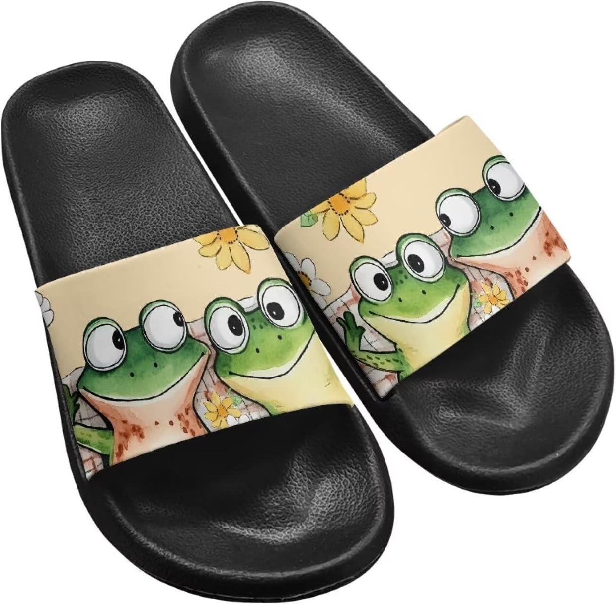 

Сандалии-шлепанцы Jrysaedy для женщин и мужчин, ультракомфортные, восстанавливающие форму, мягкие летние пляжные тапочки, Cartoon Frogs