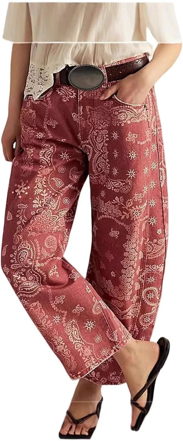 

Женские джинсы boyfriend с цветочным принтом Apvirdy