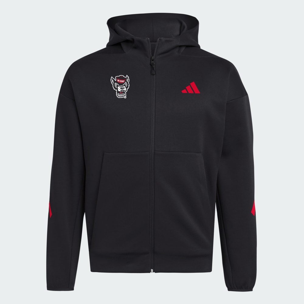 

Худи Adidas NC State Wolfpack Full Zip Player Travel ZNE Hoodie, цвет Black/Team Power Red