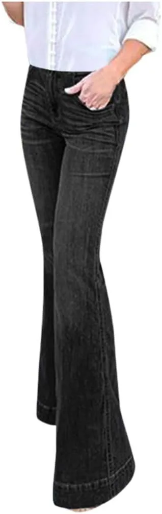 Flare Jeans для женщин Wide Leg с эластичным поясом