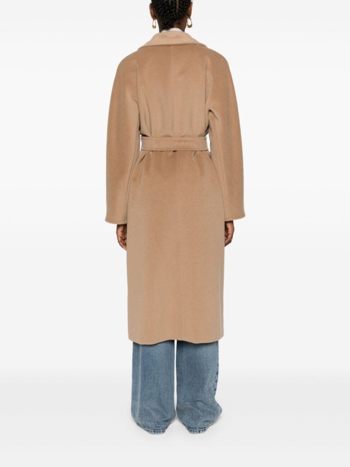 Max Mara пальто Madame с поясом, нейтральный цвет — фото 4