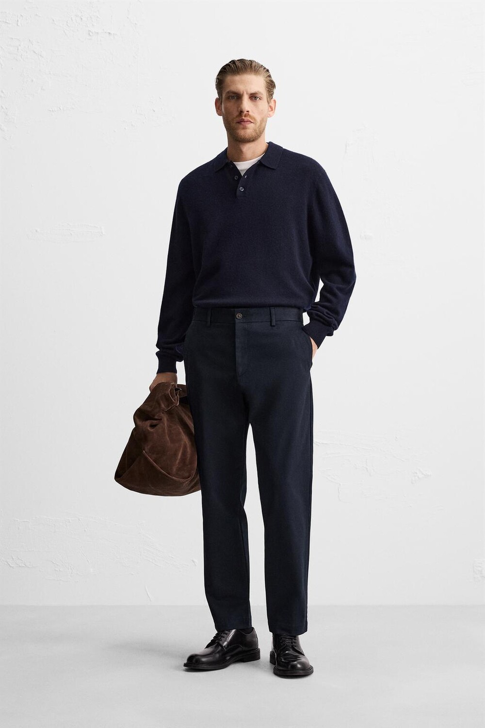 

Узкие брюки-чиносы ZARA, темно-синий