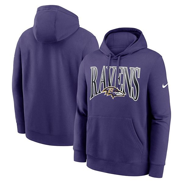 Мужская фиолетовая флисовая толстовка с капюшоном Baltimore Ravens Full Blitz Club Nike