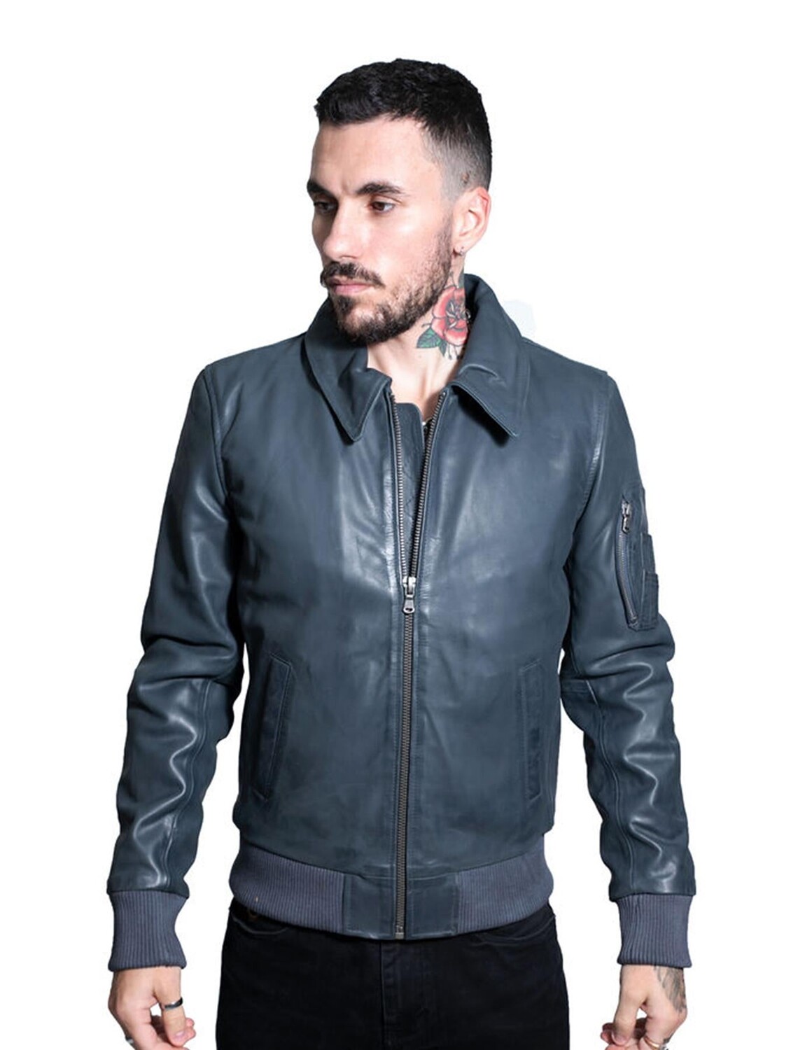 

Бомбер из воловьей кожи a2 осло Infinity Leather, синий