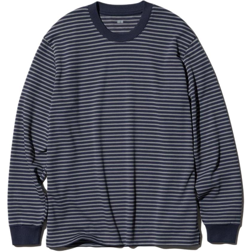 

UNIQLO Футболка унисекс темно-синяя, Синий, UNIQLO Футболка унисекс темно-синяя