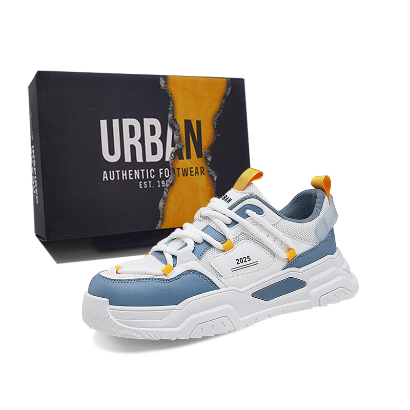 

URBAN AUTHENTIC Антискользящие износостойкие мужские низкие кеды повседневные бело-голубые, цвет White Blue