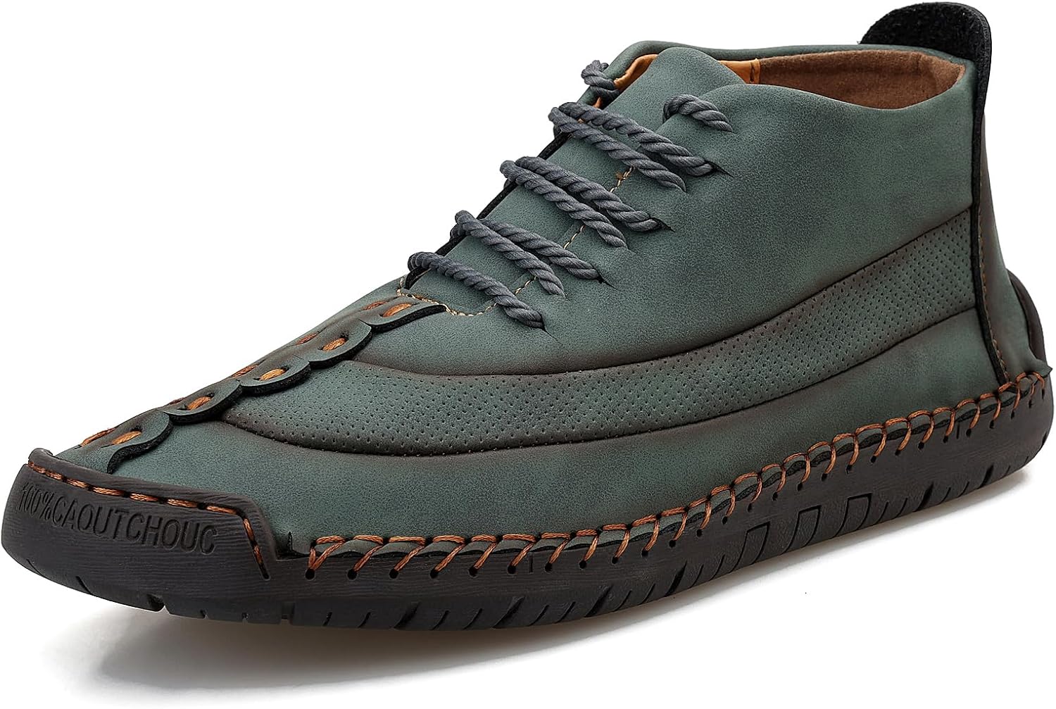 

Мужские кожаные ботинки, повседневные ботинки на шнуровке с поддержкой свода стопы, уличная обувь черного цвета, мокасины Dacnakby