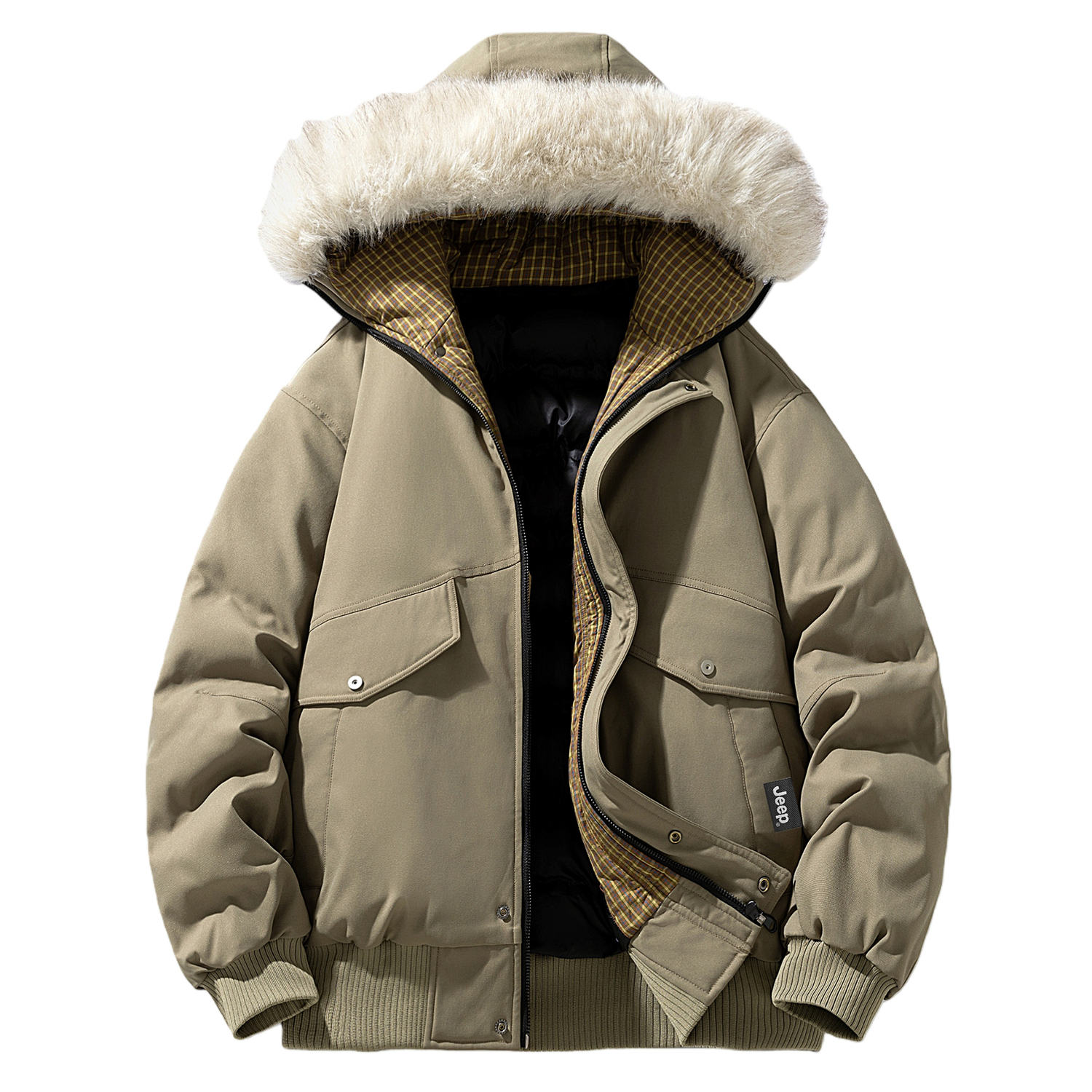 

Пуховик Unisex Hooded Thickened Jeep, army зеленый