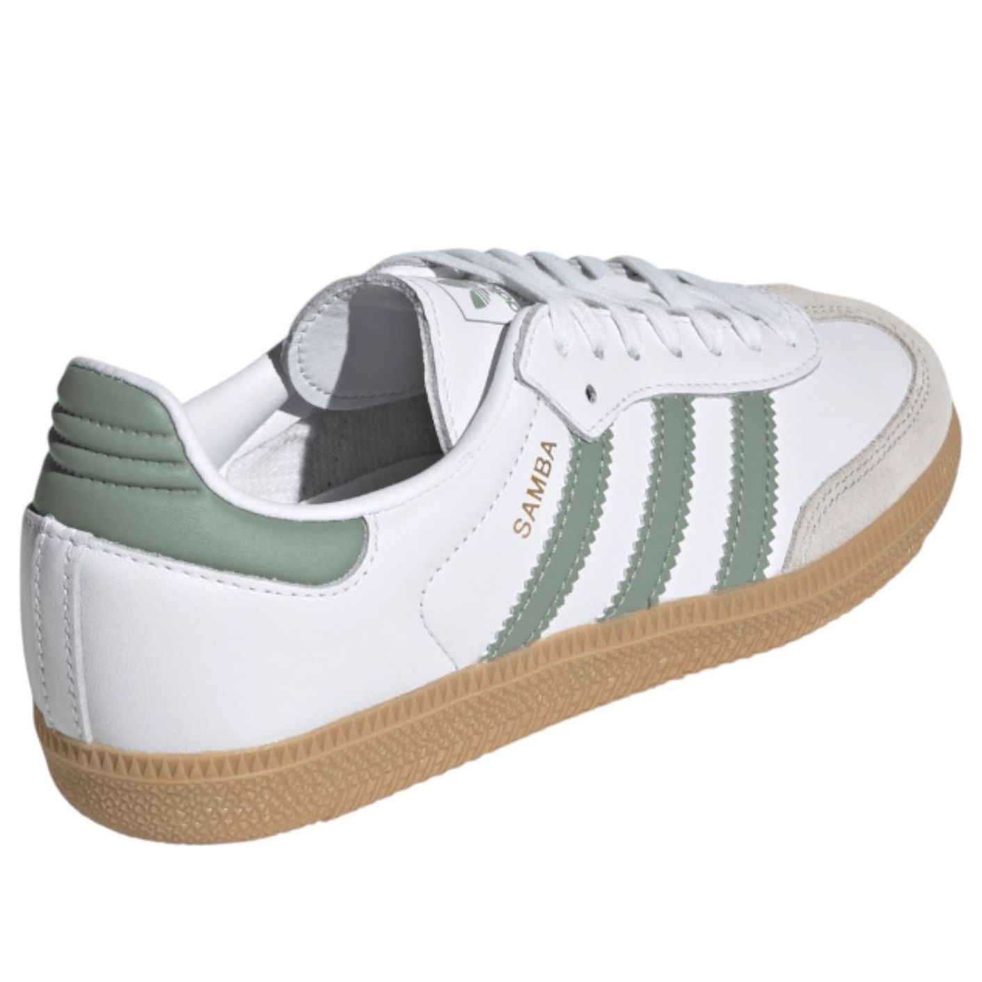 (GS) Adidas Samba OG 'Cloud White Silver Green' — фото 2