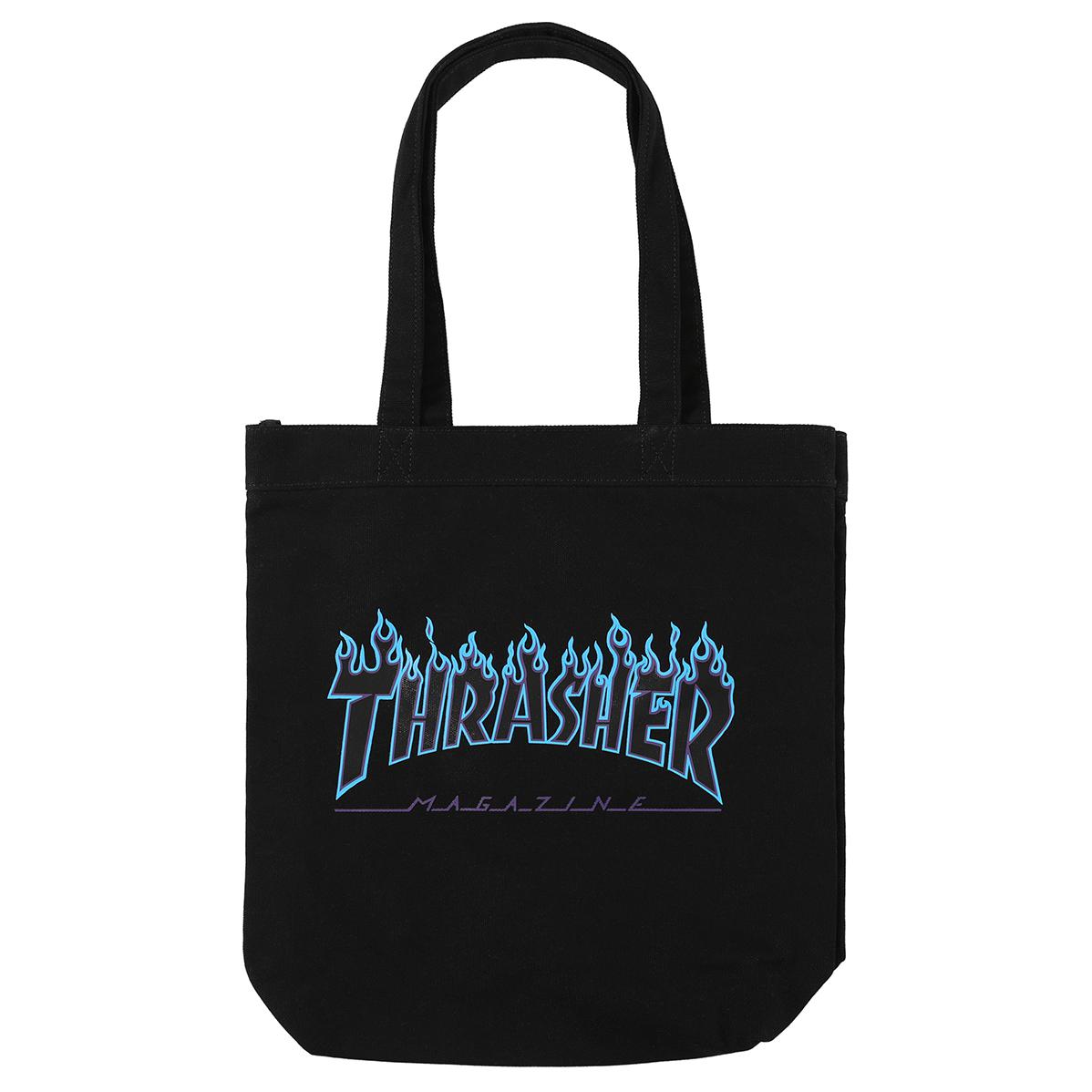 

Thrasher Хлопковая наплечная сумка унисекс черная с фиолетовым, Black Purple