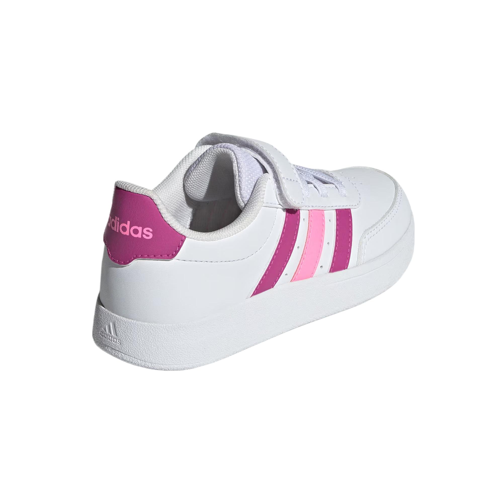 Детские низкие кроссовки для скейтбординга BREAKNET 2.0 Adidas, белый/розовый/фуксия — фото 4