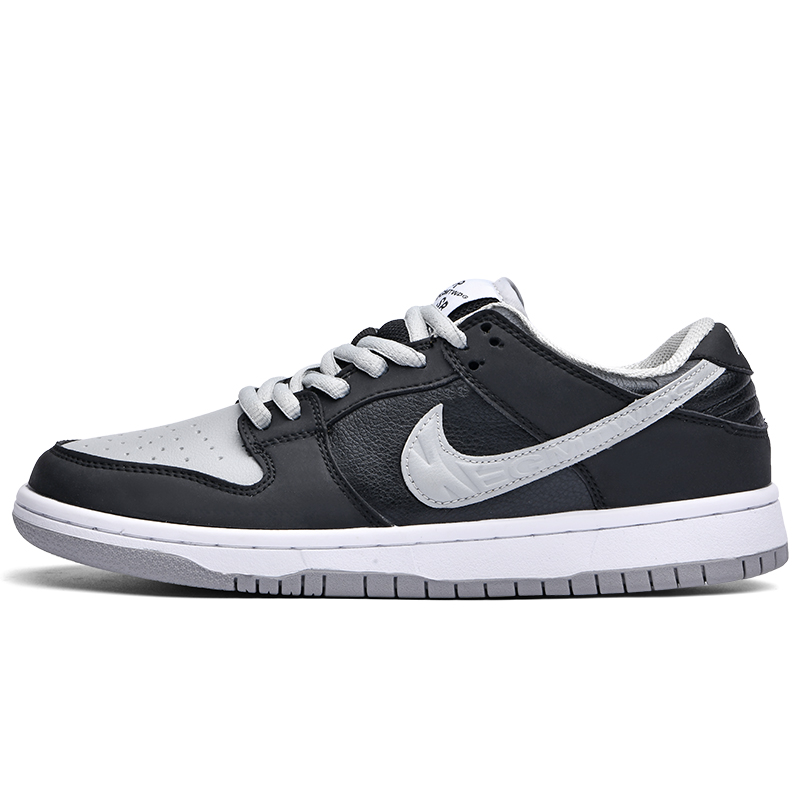 Nike Dunk Abrasion Resistant Low Top Детские скейтбординговые кроссовки Черный Белый — фото 3