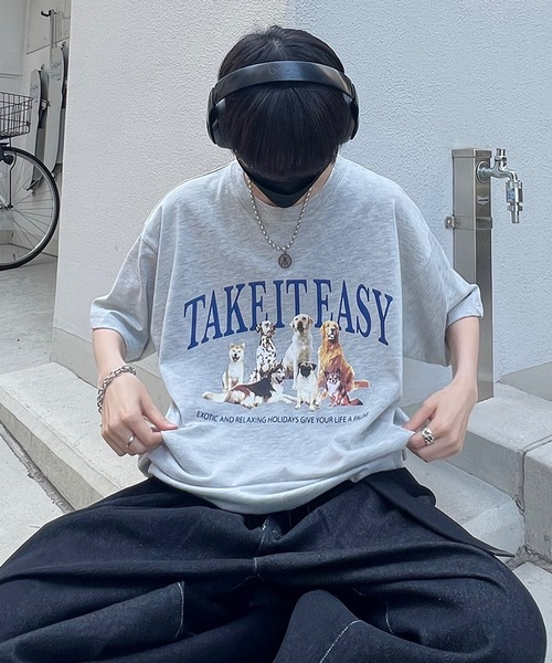 

Футболка с винтажным принтом, свободный крой, короткие рукава, унисекс ILL'S