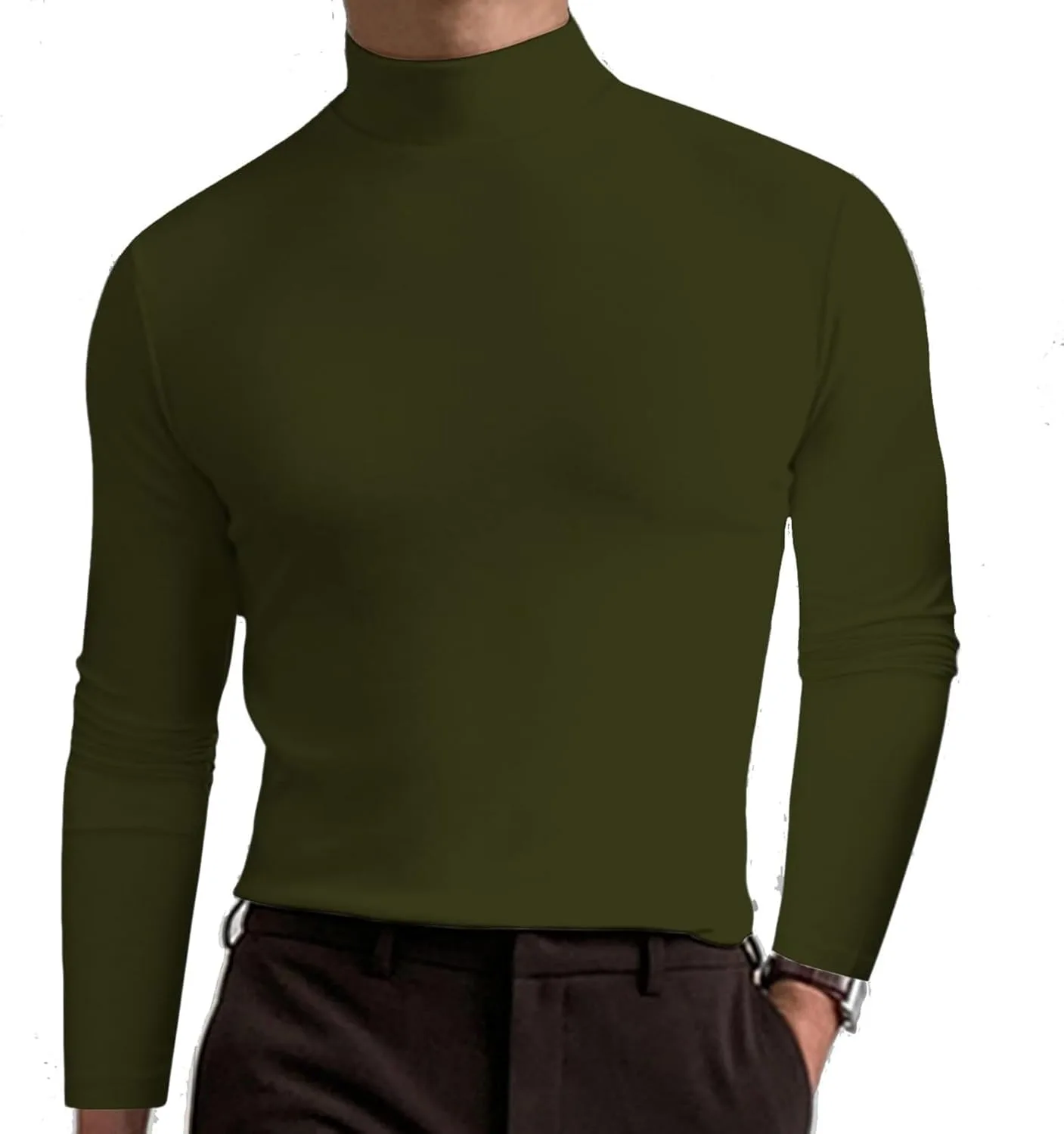 Мужская футболка с высоким воротником slim fit — stretchy и breathable для спортзала или повседневной носки