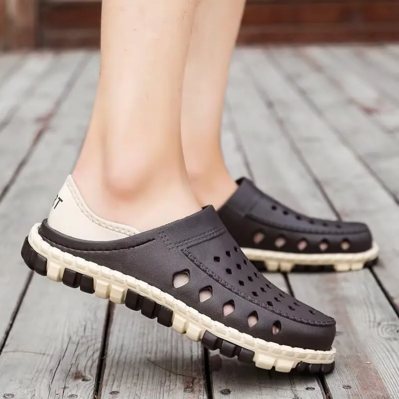 

Мужские спортивные сандалии с закрытым носком, дышащие, для летней прогулки на улице Zonkacen, коричневый