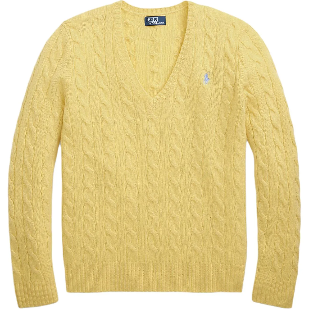 Вязаный свитер с V-образным вырезом Polo Ralph Lauren, желтый