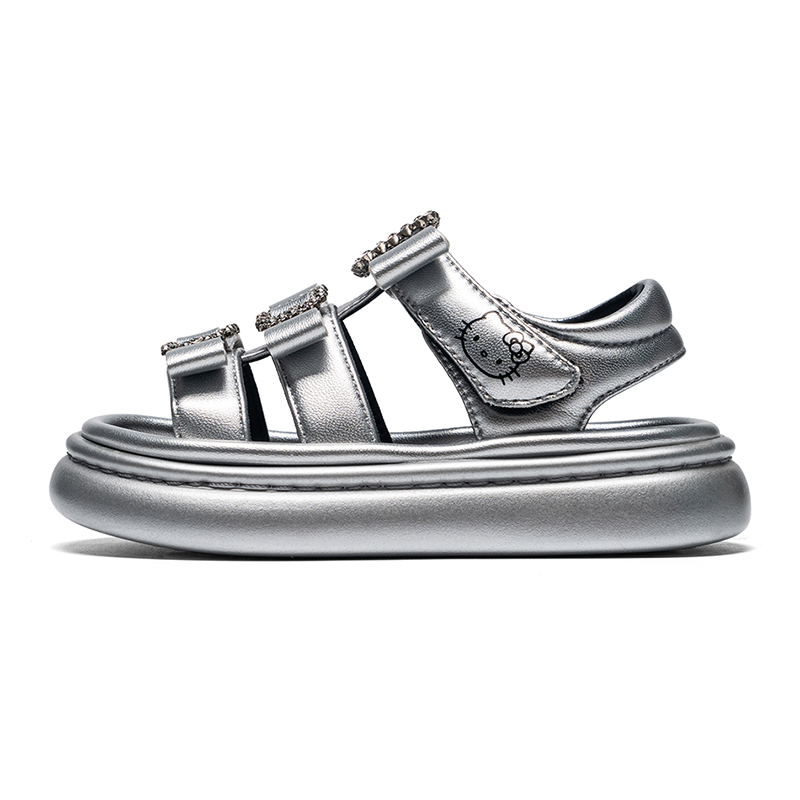 

Скользостойкий антиударный лоу-топ сандалии для детей Hello Kitty, серебро