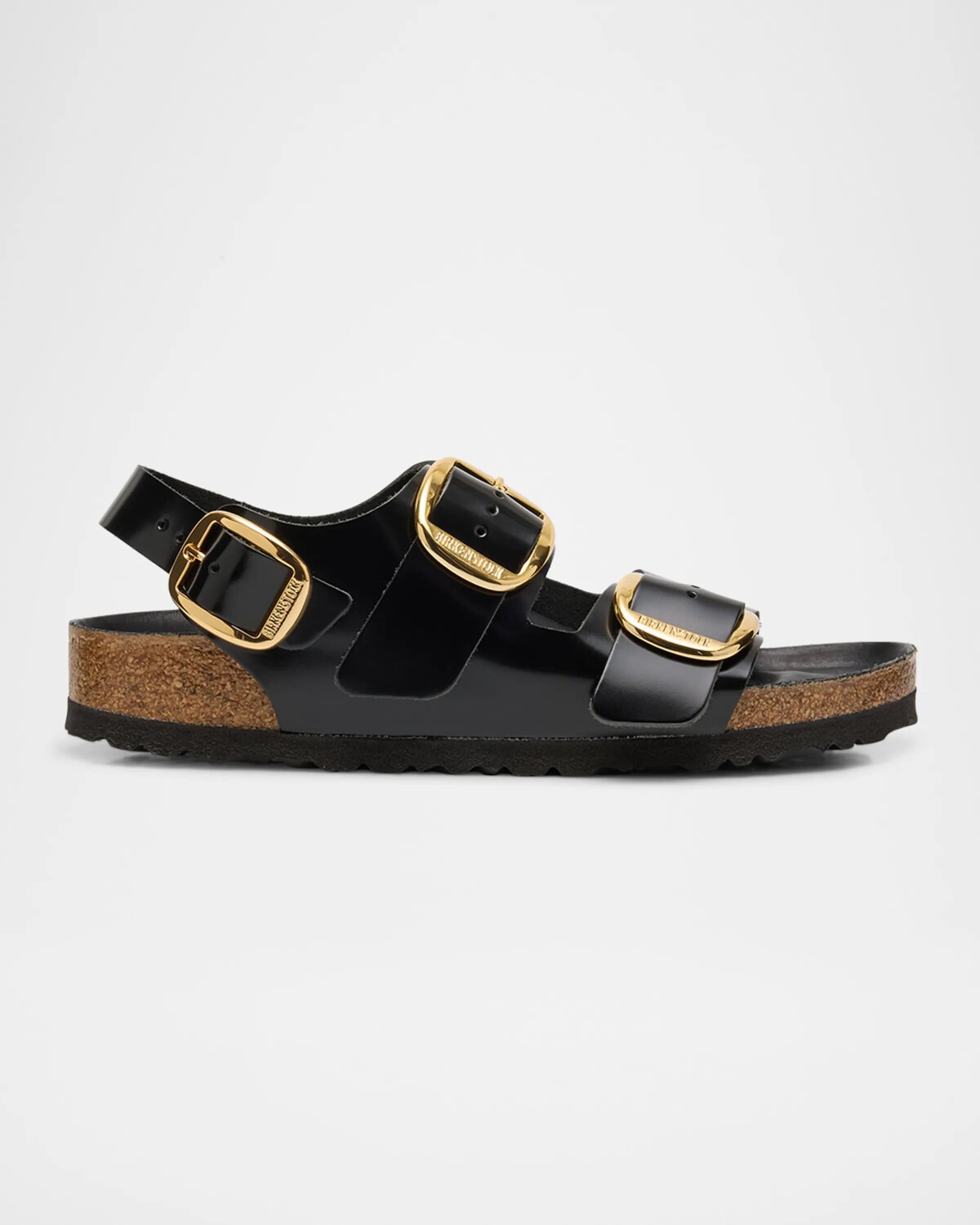 Кожаные босоножки Milano с ремешком на пятке и двойной пряжкой Birkenstock, черный