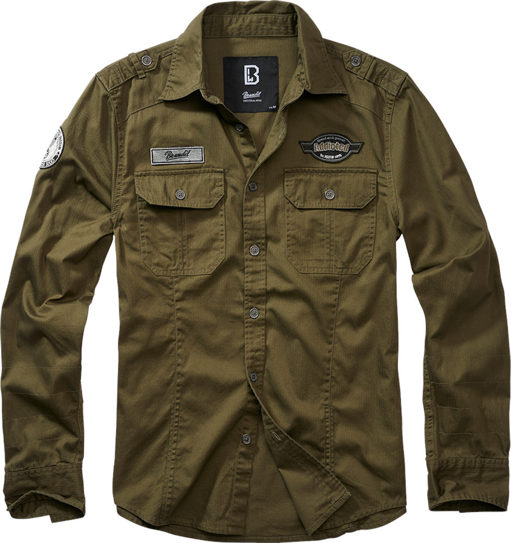 

Рубашка Brandit Luis Vintage Shirt, оливковый