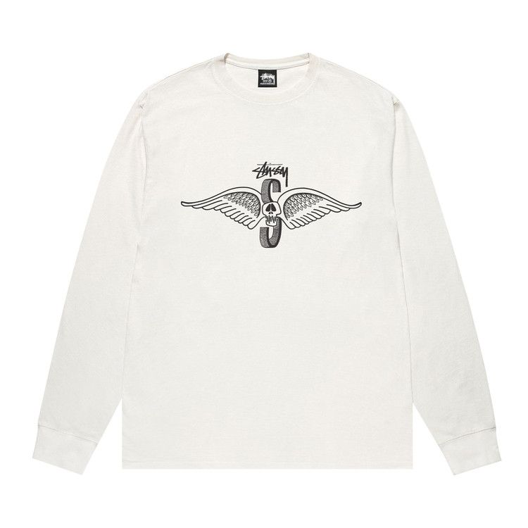 

Футболка Stussy Skull Wings Long-Sleeve Tee Pigment Dyed, Natural