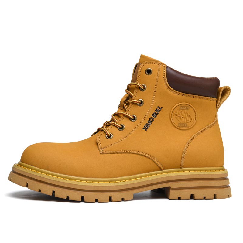 

XIMO BULL Желтые утепленные короткие мартинсы унисекс, цвет Yellow Fleece-Lined
