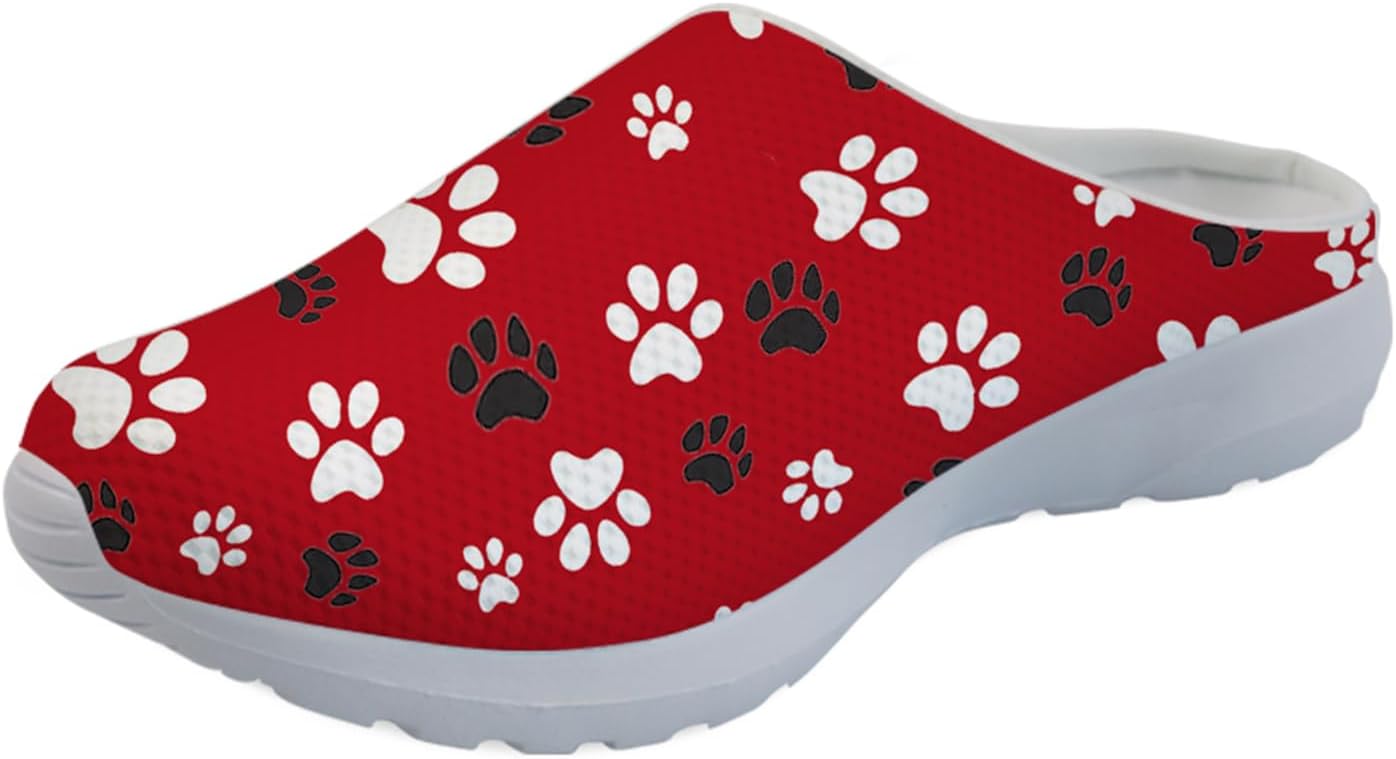 

Женские слипоны-мюли Forchrinse с милым Санта-Клаусом, мужские садовые сабо, сетчатые прогулочные туфли для повседневной носки, работы и спортзала, белый/красный