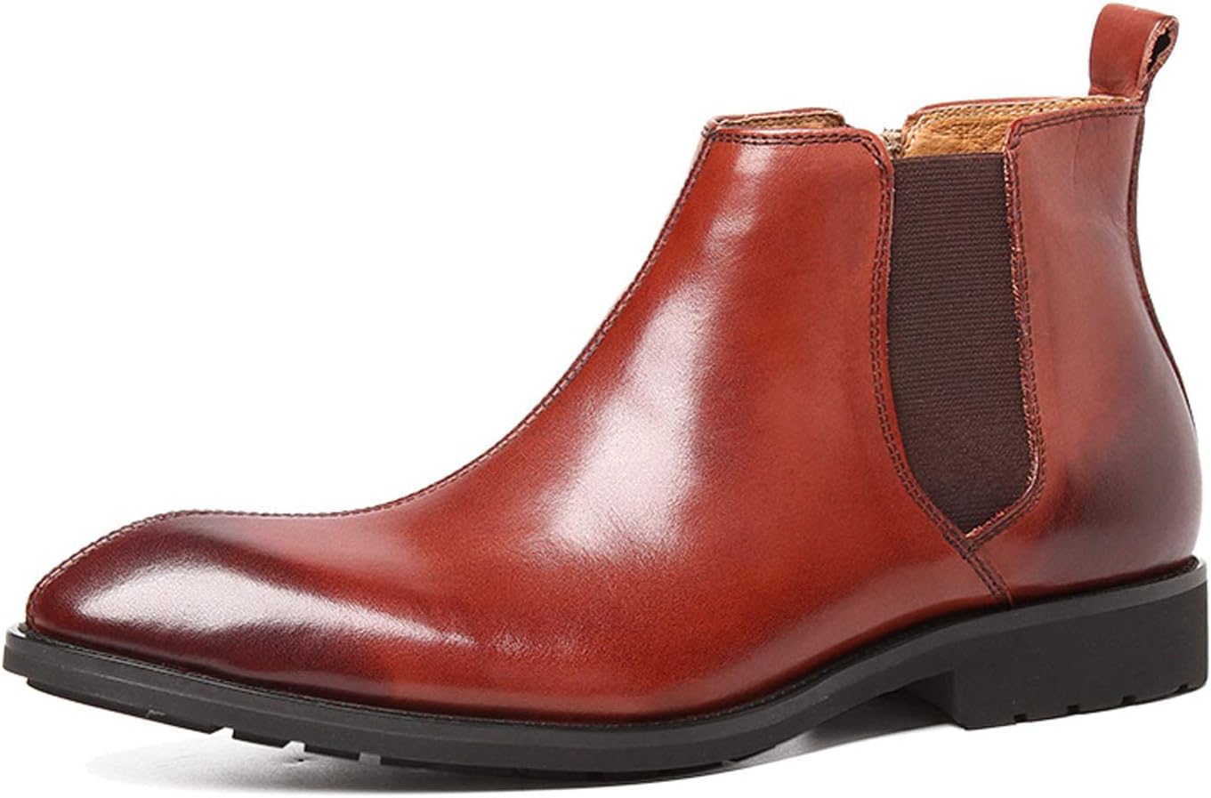 

Мужские повседневные ботинки Chelsea Santimon с молнией, классические ботинки на щиколотку для мужчин, черные и коричневые