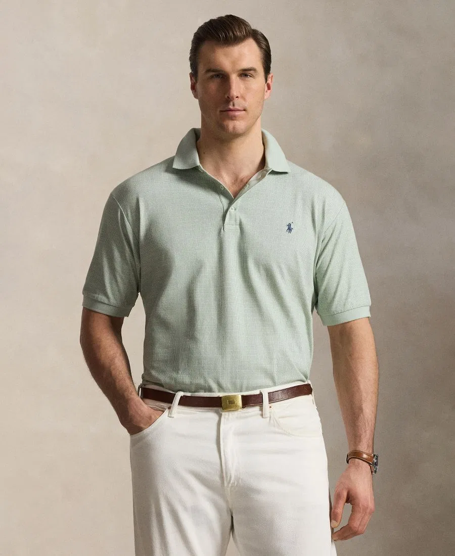 Мужская рубашка-поло с коротким рукавом больших размеров Polo Ralph Lauren, Small Glen/Light Green
