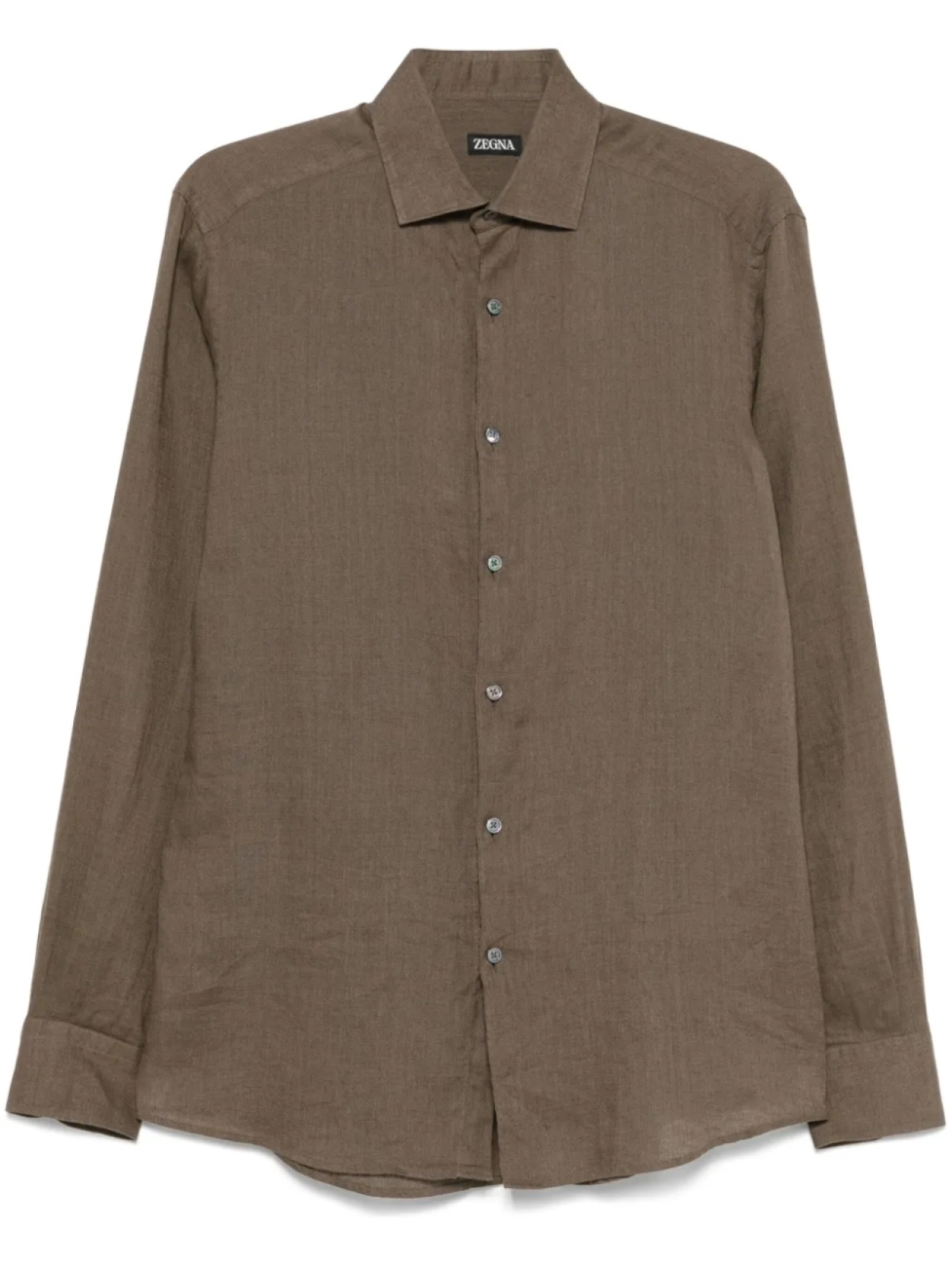 

Льняная рубашка Zegna, коричневый