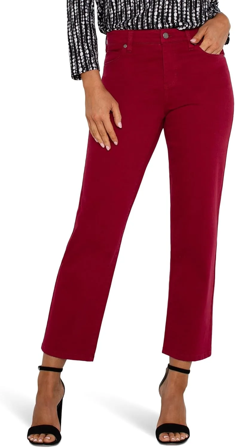 

Liverpool Los Angeles Women's Kennedy Straight Mid Rise Slub Stretch Twill