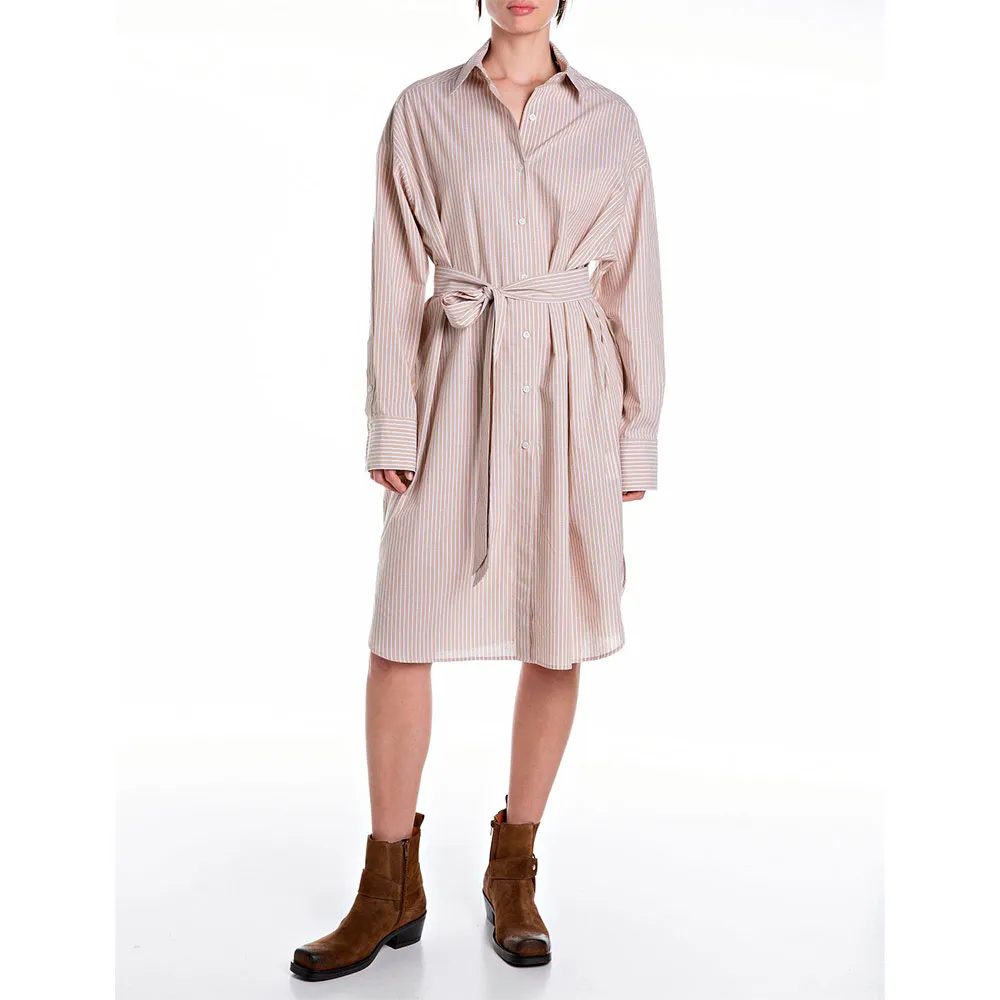 

Платье Replay W9160.000.52758 long sleeve midi, коричневый