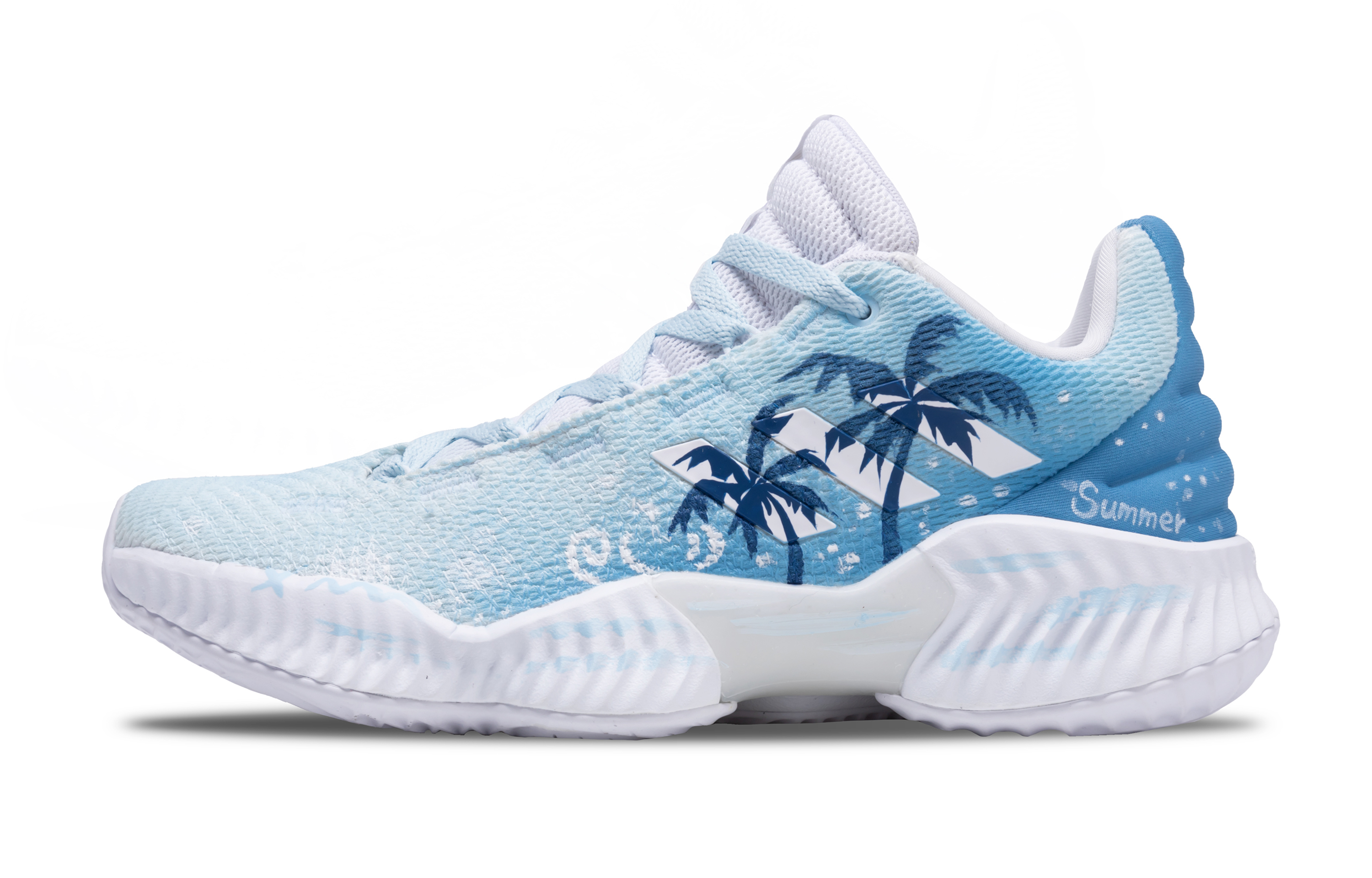 

Adidas Баскетбольные кроссовки Pro Bounce 2018 Wind Mountain Island с низким верхом и амортизацией, противоскользящие, мужские, сине-белые