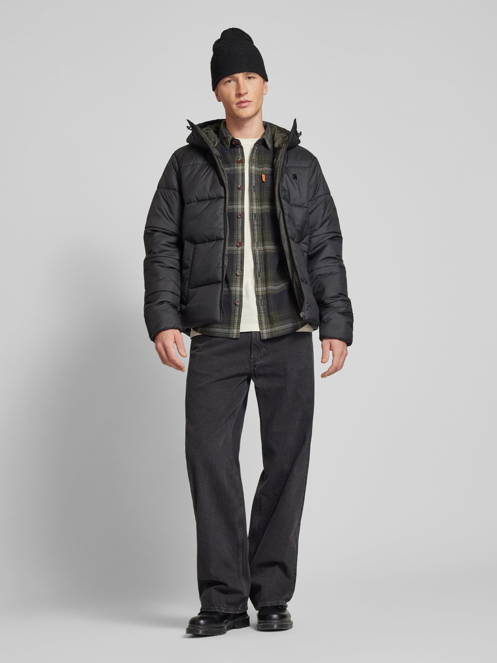 

Стеганая куртка с аппликацией-лейблом G-Star Raw, черный