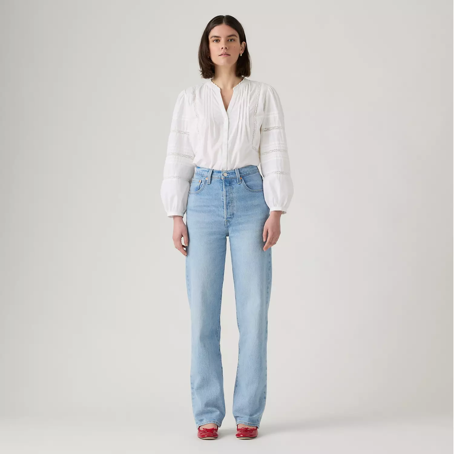 

Джинсы женские Ribcage Full Long Levi's, цвет Samba Tango Light - Light Wash