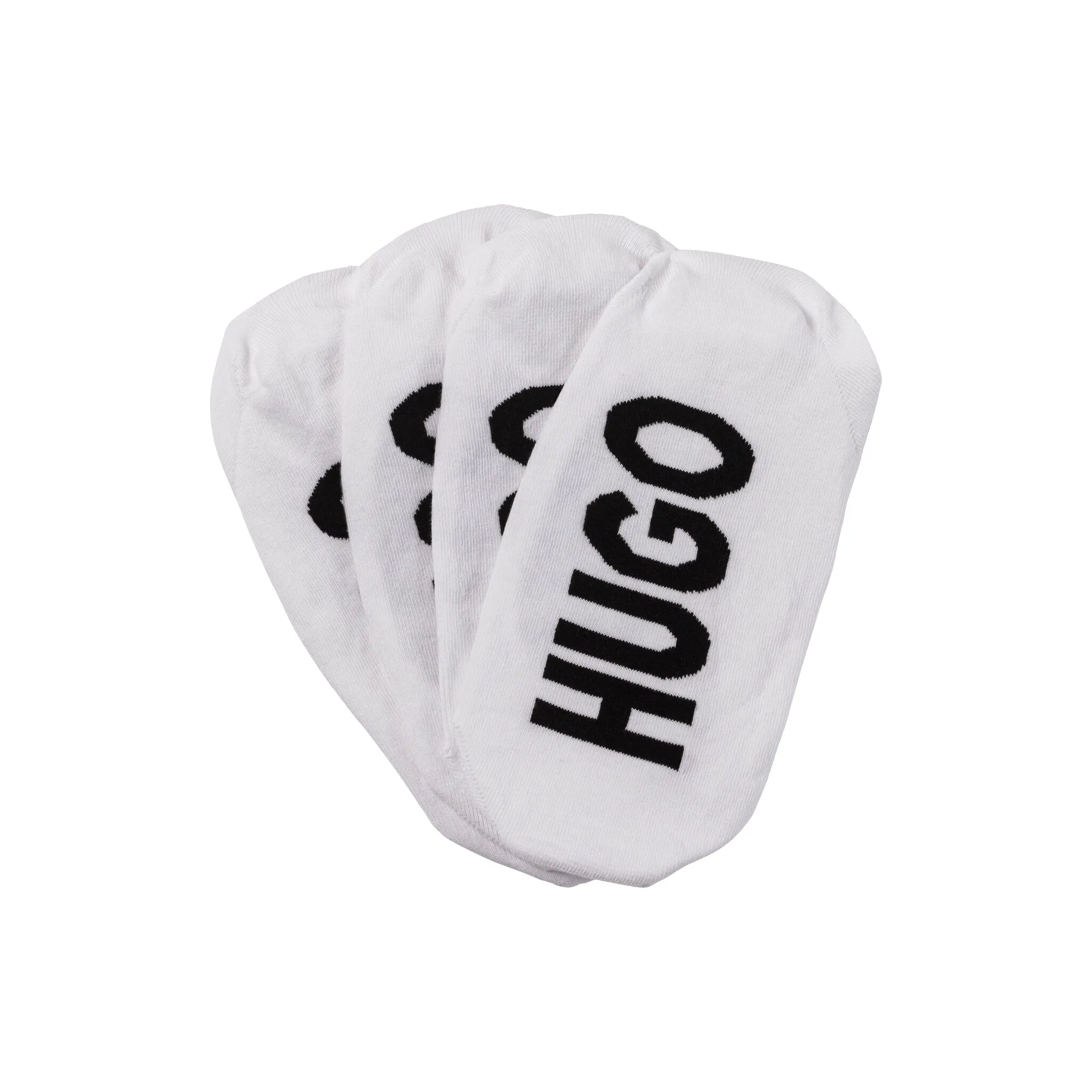 

Носки-кроссовки HUGO Underwear "2P INVISIBLE W" (2 пары в упаковке, 2 шт. в упаковке), с надписью логотипа Hugo под подошвой, белый