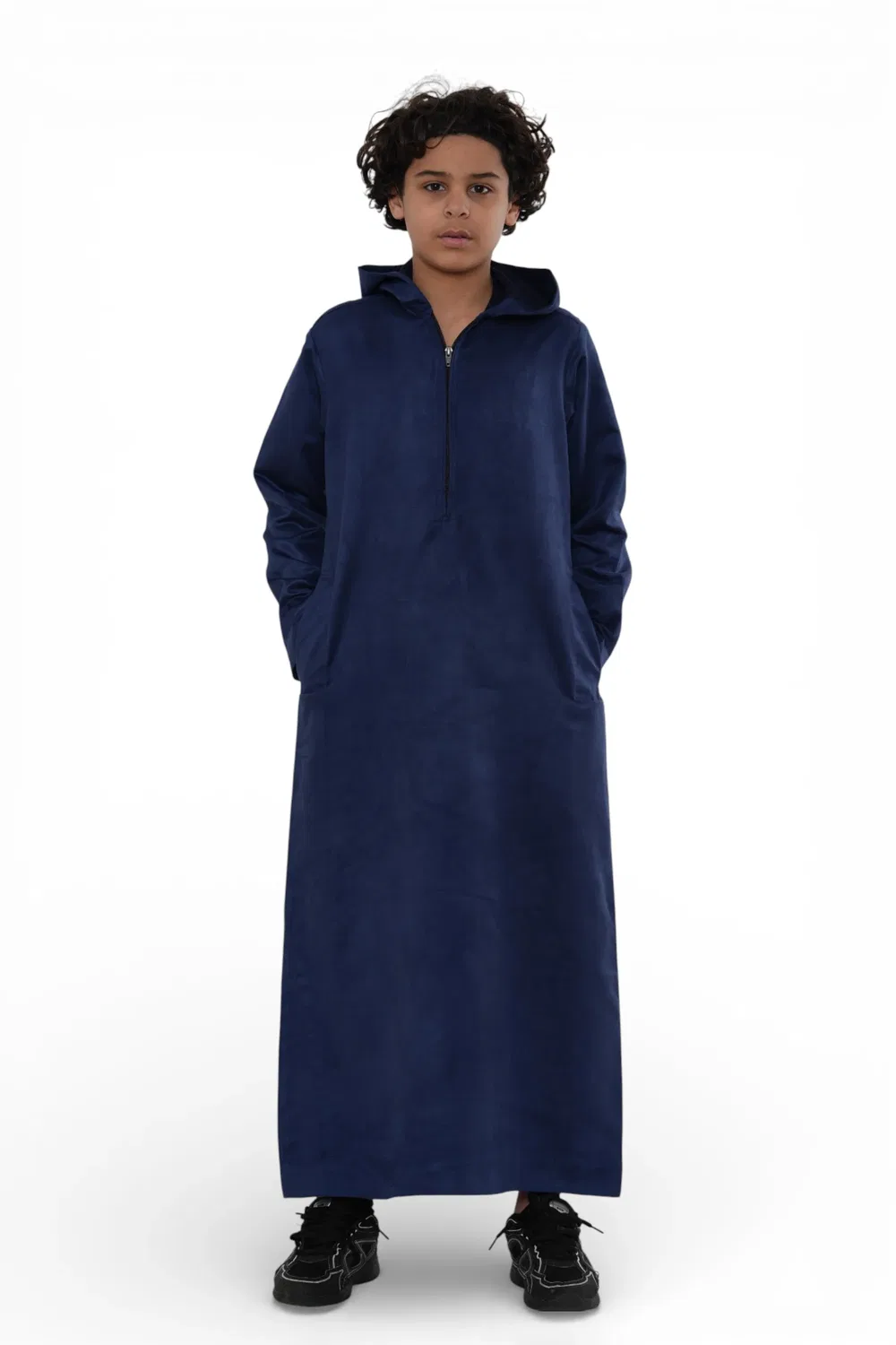 Arabic Thobes Детская толстовка с капюшоном для мальчиков, темно-синяя марокканская джубба, рамадан, будка для Рамадана - K-HM12 — фото 2