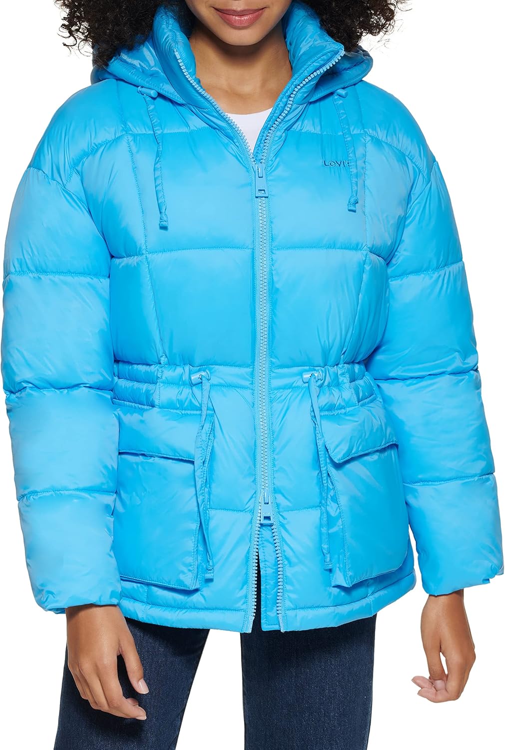 

Levi's Женская утепленная куртка Megan с капюшоном и регулируемой талией, Bonnie Blue