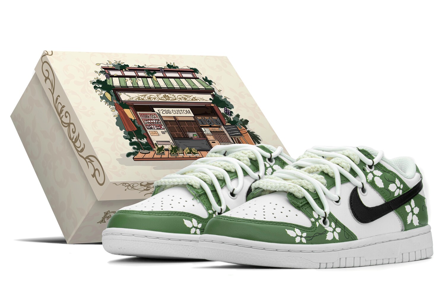 

Кроссовки Nike Dunk Skateboard Shoes Women's Low-Top Green White