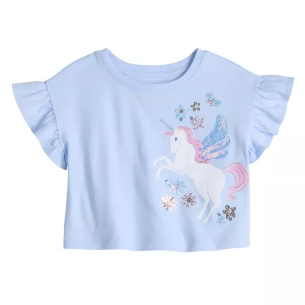 

Футболка с рукавами-крылышками для девочек и малышей Jumping Beans, цвет garden unicorn blue