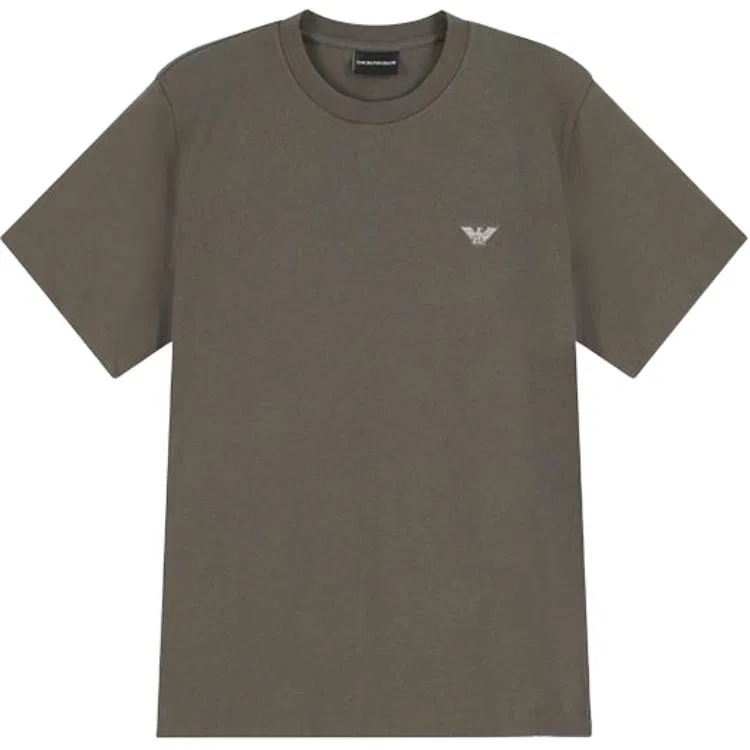 Футболка Emporio Armani SS26 мужская коричнево-зеленая