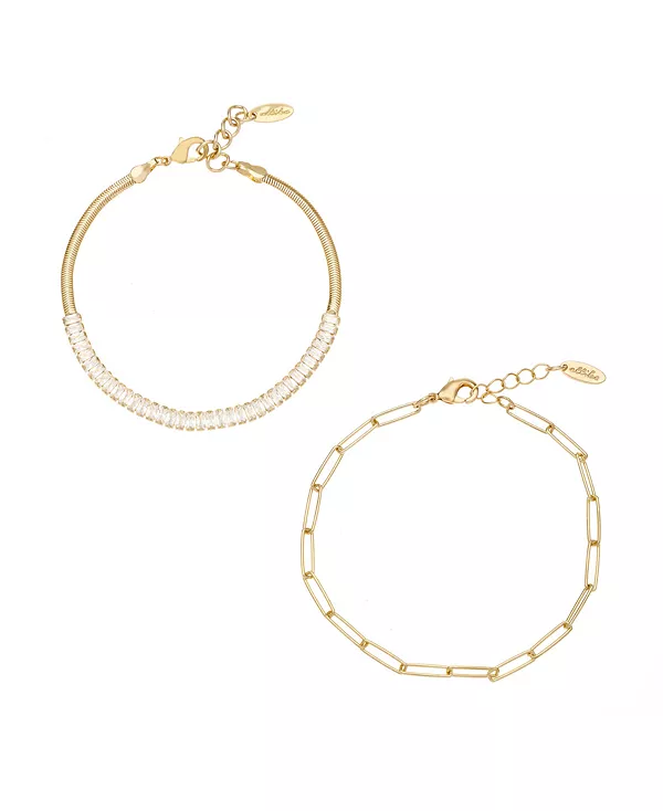 

Браслет Links and shine, покрытый 18-каратным золотом, комплект из 2 штук Ettika, gold