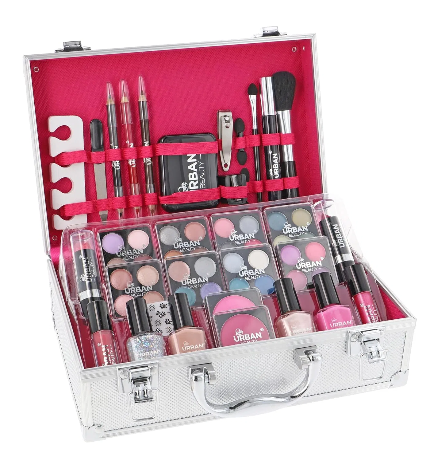 Набор веганской косметики «Dazzling» в кейсе от LOVE URBAN BEAUTY, 60 предметов Love Urban Beauty