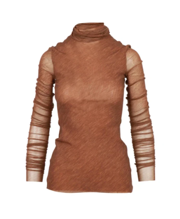 

Топ из эластичного тюля с принтом Philosophy Di Lorenzo Serafini, коричневый