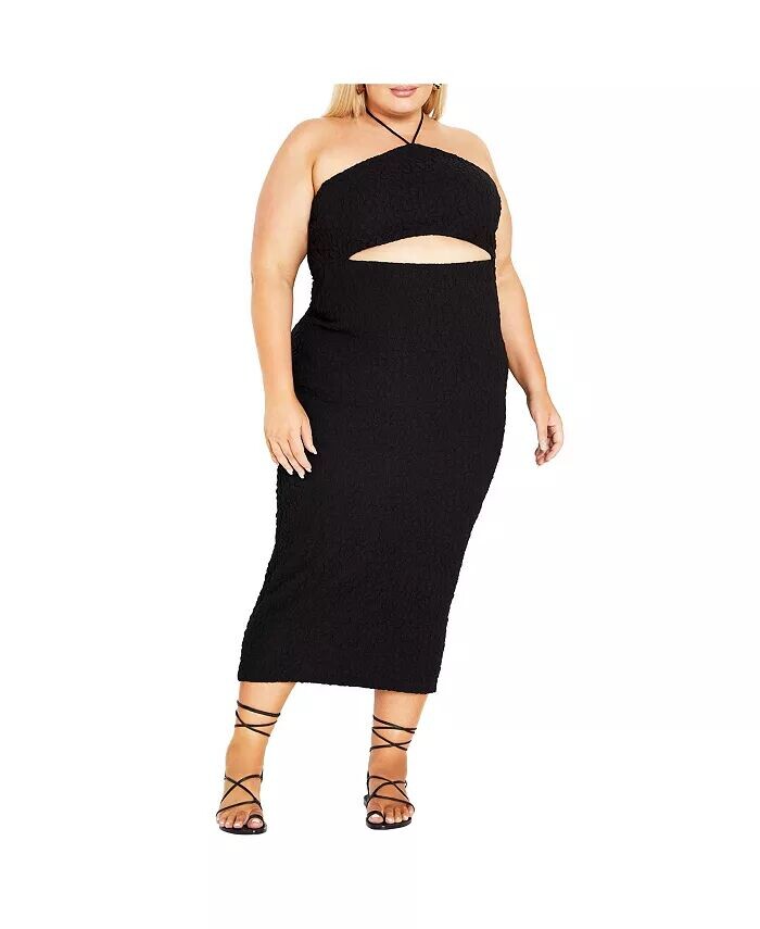 

Платье макси с текстурой Twist Plus Size CITY CHIC, черный