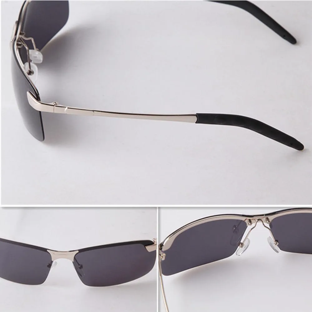 

Мужские солнцезащитные очки в металлической оправе, модные очки для активного отдыха, рыбалки, вождения, защита от ультрафиолета UV400 HVTVTLA, C2 Gun Double Grey