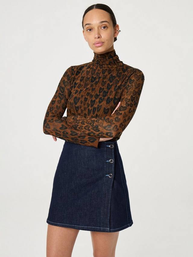 

Топ Jane с анималистичным принтом Fabienne Chapot, Brown/Black