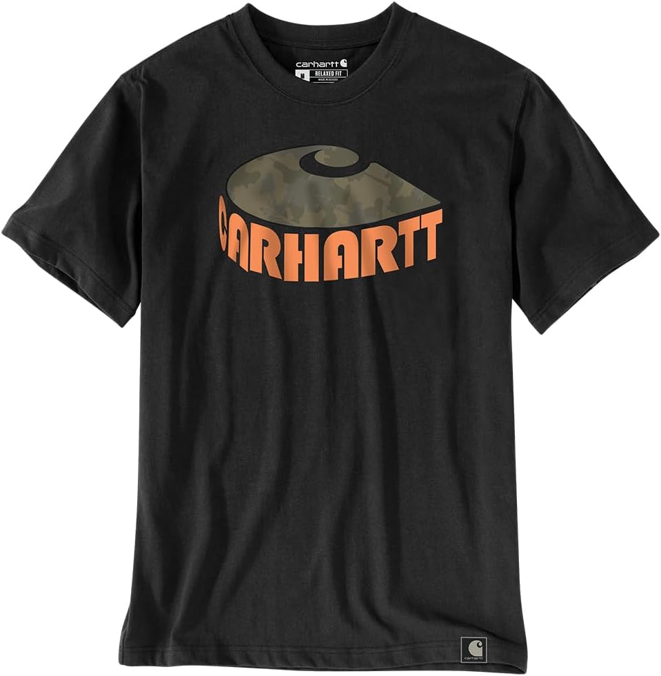 

Футболка Carhartt с принтом Camo C, мужская, свободного кроя, из плотного хлопка, с коротким рукавом, Black, Черный, Футболка Carhartt с принтом Camo C, мужская, свободного кроя, из плотного хлопка, с коротким рукавом, Black